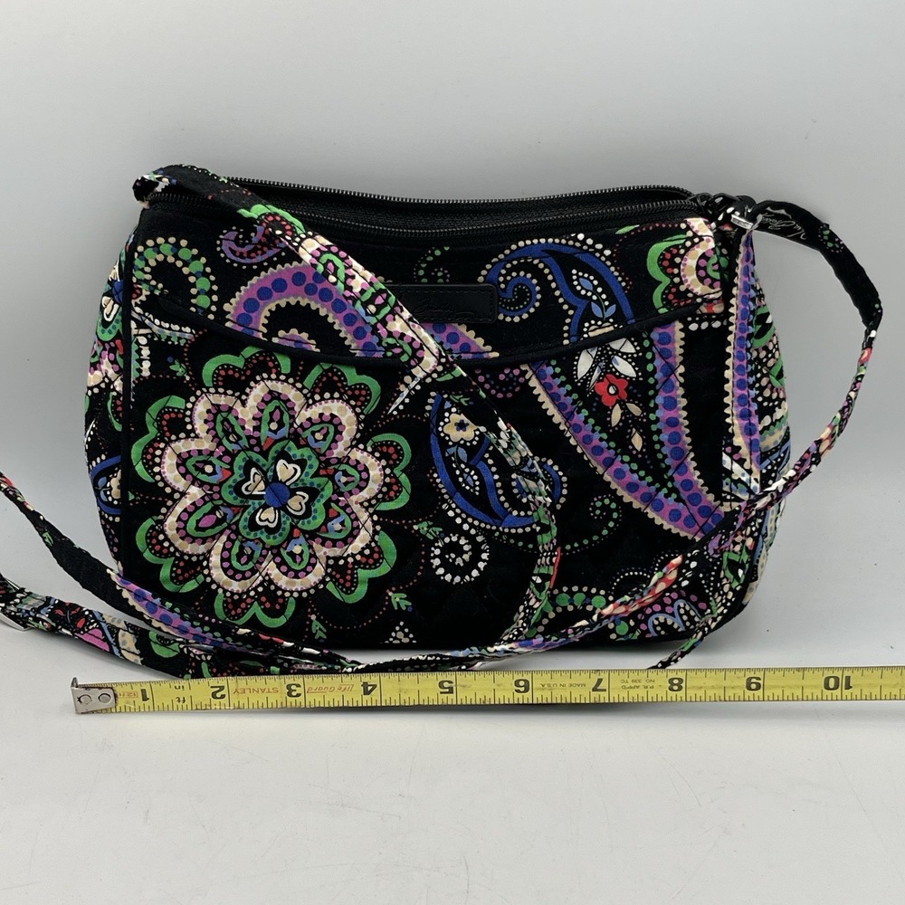 Vera Bradley Black/Purple Multicolor Paisley Floral Crossbody Purse Bag